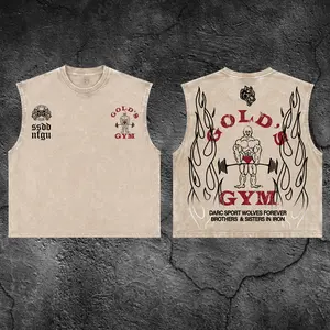 Wolves Gold's Gym Oversize Washed Tank, Gym Apparel, Workout Tank, Training Men's Top, Aesthetic Tank, Discipline, Strength, Focus