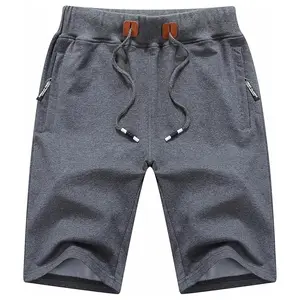 Mens Shorts Casual Drawstring Zipper Pockets Elastic Menswear Underwear Waist Cotton Shorts Summer Beige Tropical Casual Beach Travel Holiday Sports