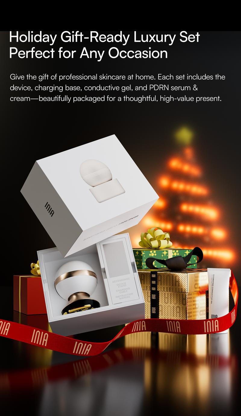 【LIVE EXCLUSIVE】INIA SPHERA At-Home RF & LED Anti-Aging Facial Device – Lift, Tighten & Sculpt with EMS Microcurrent, Red Light Therapy, Electroporation & Cryo Cooling for Firm, Glowing Skin. Perfect Black Friday Gift.