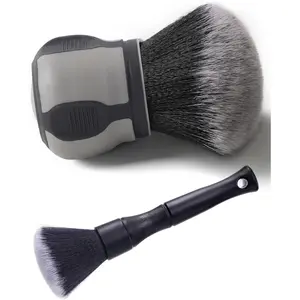 2PC Curveball Detail Brush, Car Ultra Soft Bristles Detailing Brushes,Professional Auto Cleaning Brush, Covers Large Area Inside or Outside Vehicles, Exterior Interior Brush