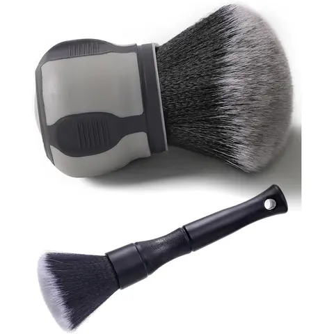 2PC Curveball Detail Brush, Car Ultra Soft Bristles Detailing Brushes,Professional Auto Cleaning Brush, Covers Large Area Inside or Outside Vehicles, Exterior Interior Brush