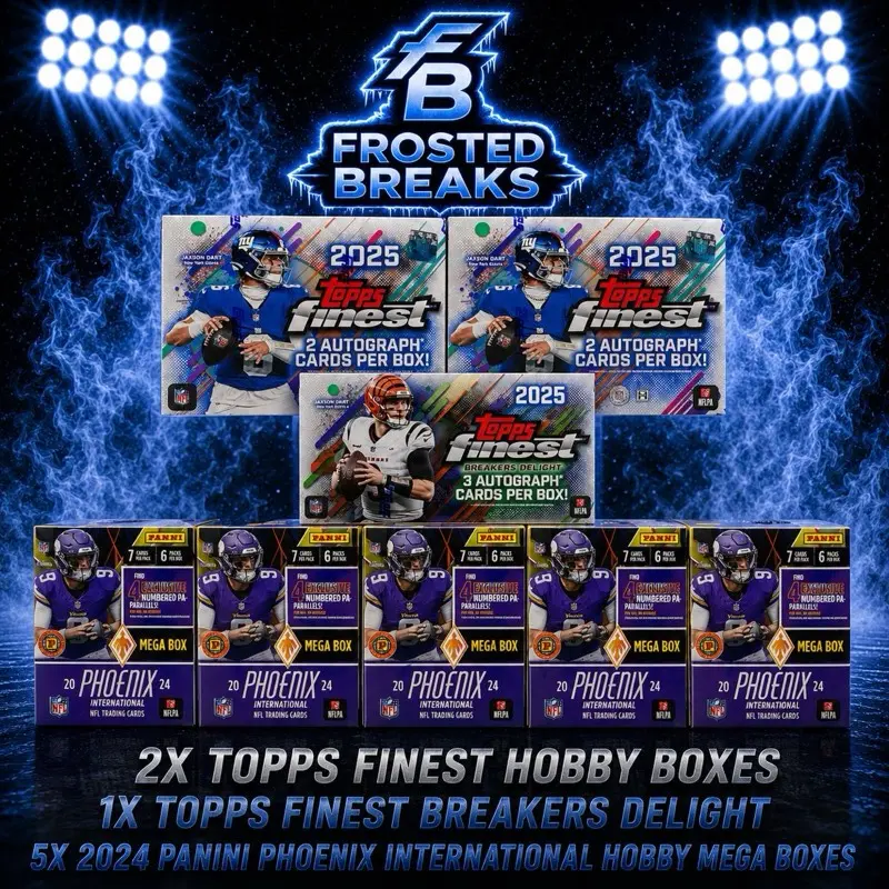 R101: 2025 TOPPS FINEST HOBBY & BREAKERS DELIGHT & 2024 PANINI PHOENIX INTERNATIONAL HOBBY MEGA 8 BOX PICK YOUR TEAM BREAK