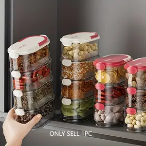 4-Tier and 5-Tier Stackable Spice Storage Boxes - Leak-Proof Durable Plastic Kitchen Storage Containers for Onions, Ginger and Garlic - Ideal for Refrigerator Organization and Kitchen Spice Storage - Stackable Fridge Organizer