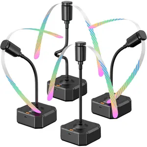 Fly Fans for Tables Rechargeable  Last Up to 20 Working Hrs, Fly Fan with LED Display & Safe ,  Fans for Outdoor Tables for Patio, Picnic, Party, Camping, BBQ (4Pack Black)
