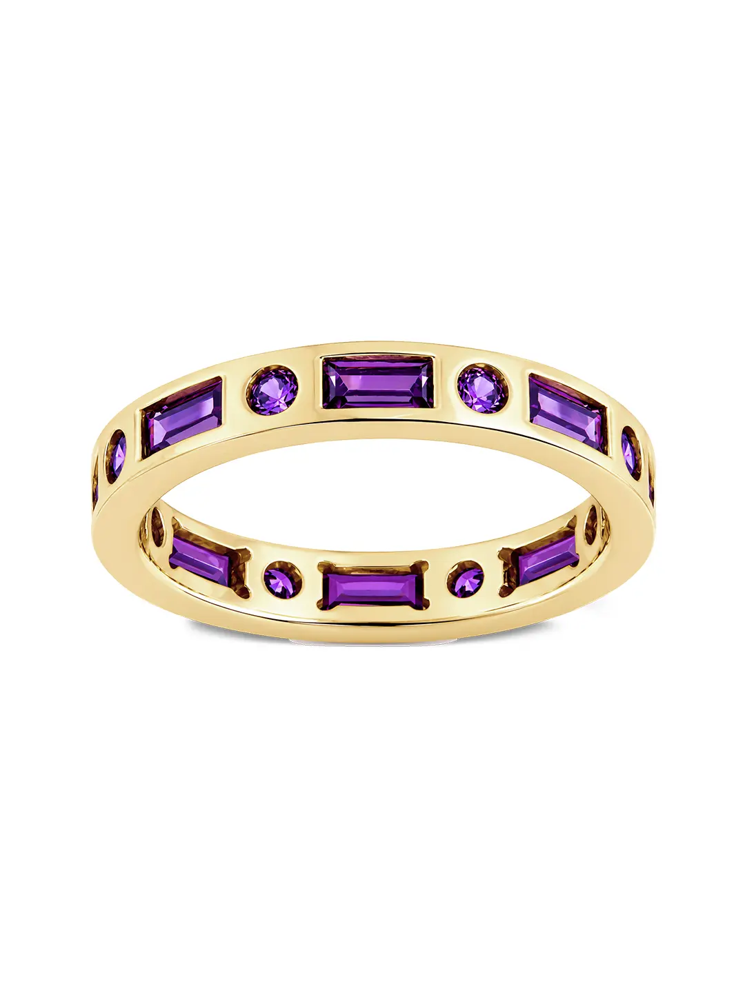 Sterling Silver Amethyst CZ Ethel Ring