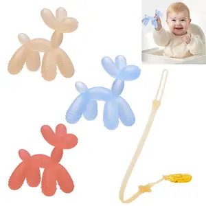Silicone Teething Toys for Babies 3-6, 12 & 18 Months – Soft Infant Chew Toys for Teething Relief & Sore Gum Soothing