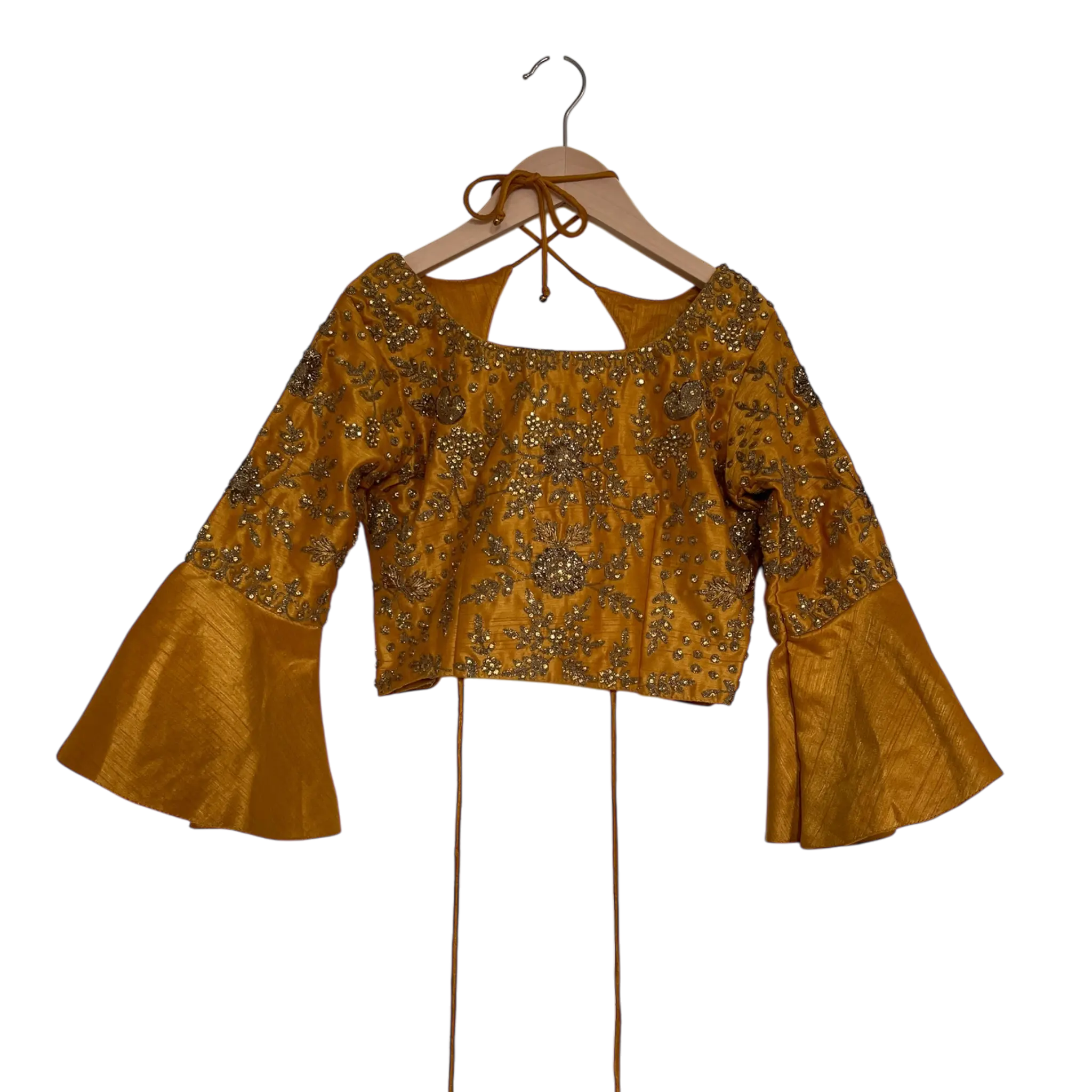 Indian Lehenga Set, Gold Gray, Size 10