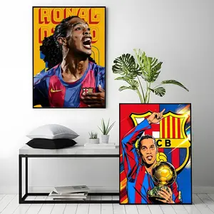 Ronaldinho-Gaucho Poster HD Heavy-Duty Self-Adhesive Waterproof Wall Decor – Tool-Free Install, Durable & Reusable Conceals Wall Flaws | Elevates Home Style | Ideal for Living Rooms, Bathrooms & Kitchens