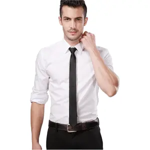 Black Tie Men Skinny Ties Slim Ties Satin Tie-Black