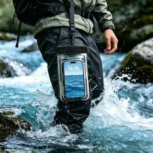 Ipx8 Waterproof Phone Bag, Universal Transparent Underwater Case, HD Touch Screen, Fits Phones Up to 7.5 Inches, Ideal for Swimming, Snorkeling, Boating