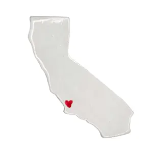 San Luis Obispo Ceramic Magnet - Handmade Central Coast California Souvenir with Heart Design