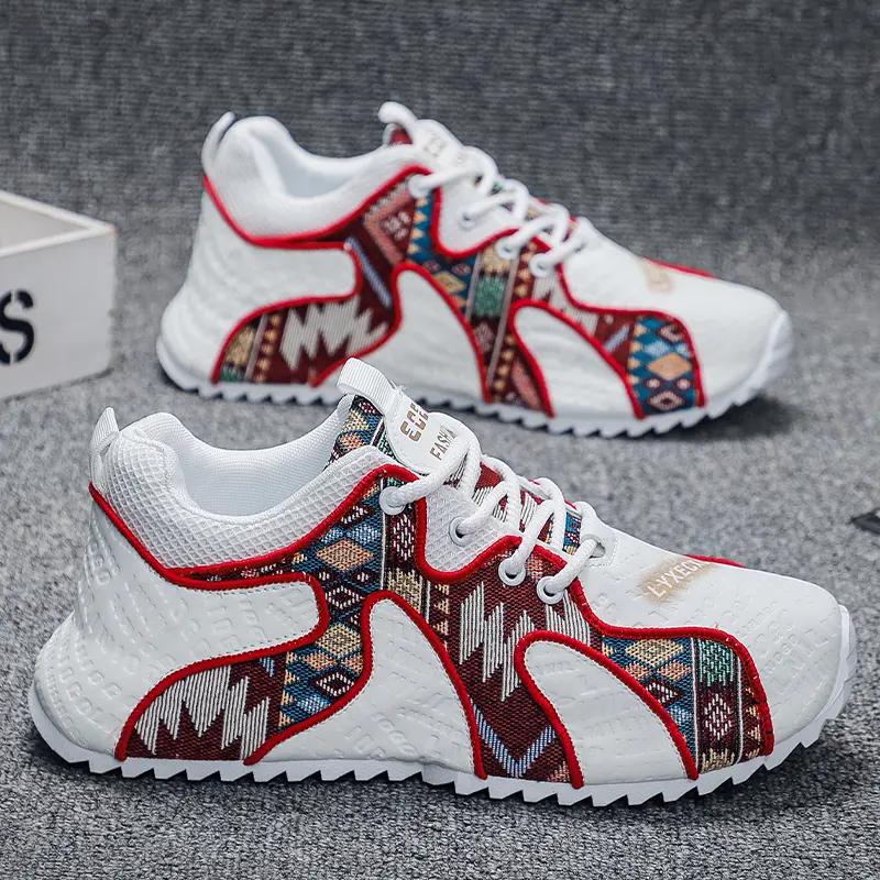 Men's casual sports shoes are breathable, comfortable, color blocked, thick soled, fashionable skateboarding shoes that are wear-resistant, anti slip, and have strong traction. They are fashionable men's shoes Footwear Trainer