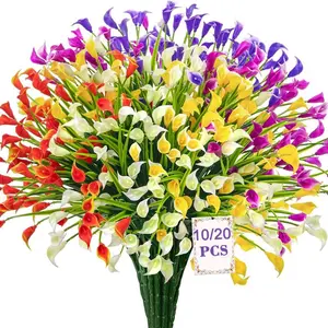 Artificial Calla Lily Flower, 10/20pcs Colorful Faux Flower, Vibrant Faux Flowers, Decorative Flower for Home Party Wedding Anniversary Festival, Fruit, Artificial Flowers Bouquet