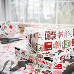 Home Alone Christmas Wrapping Paper, Kevin Paper Roll Funny Xmas Movie Gift Wrap