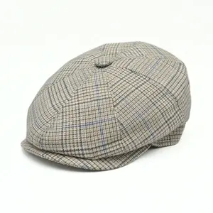 Prince of Wales Linen Newsboy Hat