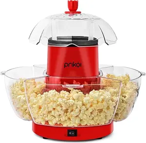 SUSTEAS Hot Air Popcorn Machine with 4 Serving Bowls & Measuring Cups, Oil-Free Popcorn Maker, Efficient Hot Air System for Crispy Results