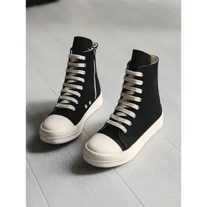 Stylish high-top durable outdoor hiking shoes with side zipper, sporty style, lightweight comfort, unisex design for all seasons