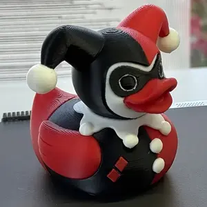 Cute Clown Duck Decorative Figurine, Fun Desk Ornament, Unique Gift for New Year & Valentine's Day, Collectible Item for Fans