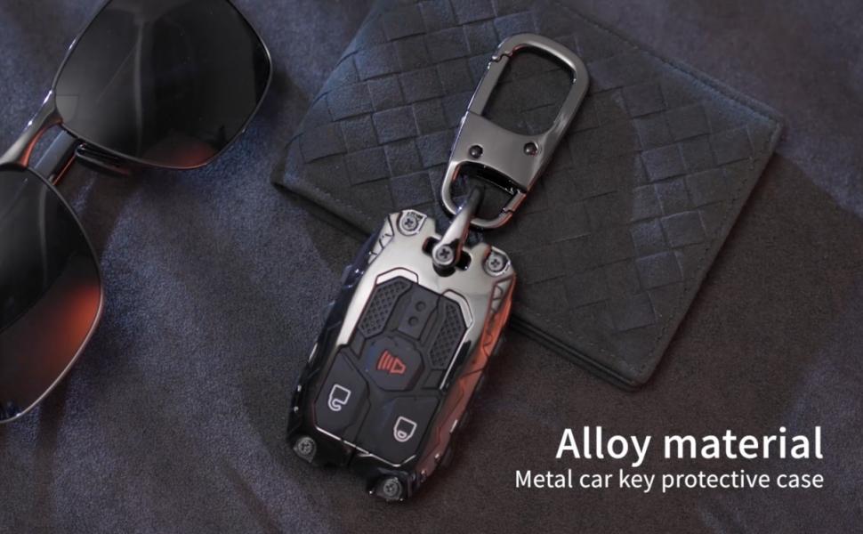 Zinc Alloy Key Fob Cover, Accessories, Key Fob Case, Keychain Compatible with Ford F150 F250 F350 Explorer Expedition 1998-2016 / Ranger Escape Edge E150 Freestar / Mazda 3 Lincoln Navigator