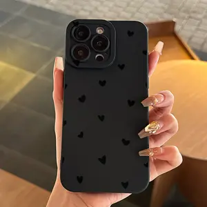 Simple Small Heart UV Print Leather Phone Case Cover, Fits iPhone XR 11 12 13 14 15 16 Pro Max 17 Air Series, Perfect Gift for Friends and Family