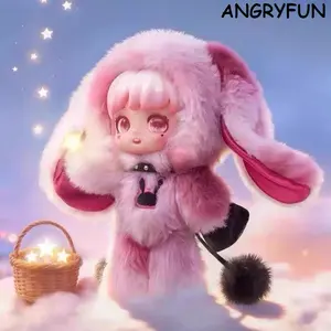 ANGRYFUN Kawaii Plush Doll Blind Box with Animal Hat – Big Eye Elf Stuffed Toy, Soft Cute Room and Nursery Decor Gift,