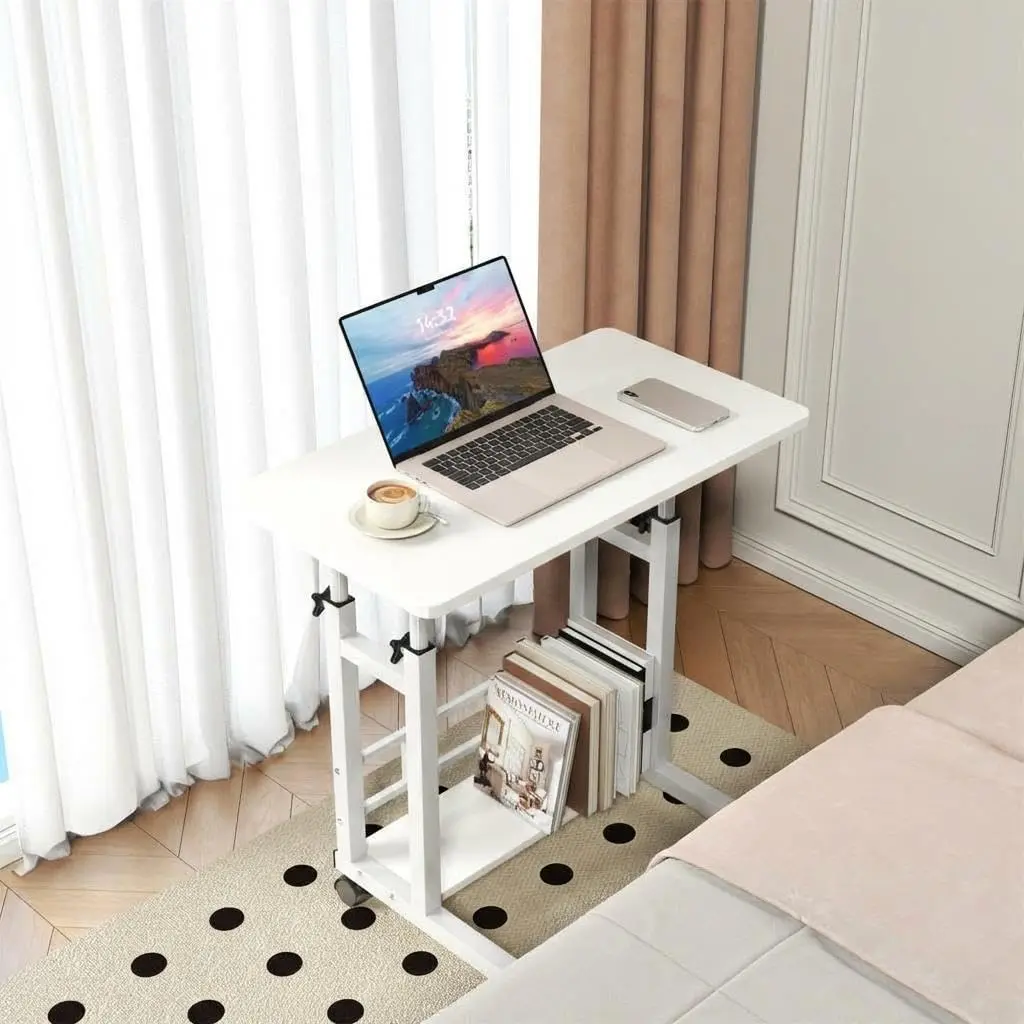 Height-Adjustable Mobile Desk (31.5"x15.75") - Lockable Storage Tray, Rolling Workstation with Wheels, Good Posture WFH Setup for Walking Pads, Home Office (Adjust-Fit Desks & Workstations), Apartments