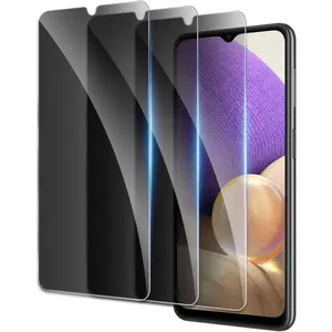 Privacy Screen Protector for Samsung Galaxy A32 5G, Shatterproof Tempered Glass Accessories, Anti Spy Tempered Glass Film, Case Friendly Ultra Resistant 9H Hardness Anti-Glare HD Black -3 Pack