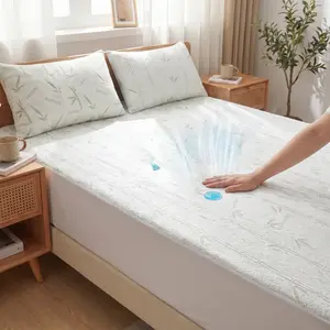 Must-have bamboo fiber bed fitted sheet! Waterproof design shields your mattress well. Natural eco material, comfy & skin-friendly. Easy to use, great for all bedrooms
