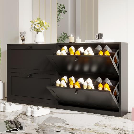 VOWNER Shoes Cabinet with 2 Flip Drawers for Narrow Entryway,Shoe Storage Cabinet Shoe Rack Organizer for Bedroom VOWNER Shoes Cabinet with 2 Flip Drawers for Narrow Entryway,Shoe Storage Cabinet Shoe Rack Organizer for Bedroom