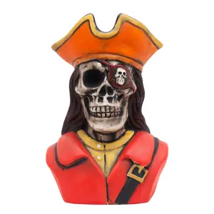 BarConic® Ceramic Tiki Mug - Pirate Skeleton Design, for Tropical Cocktails, Pineapple-Themed Drinkware