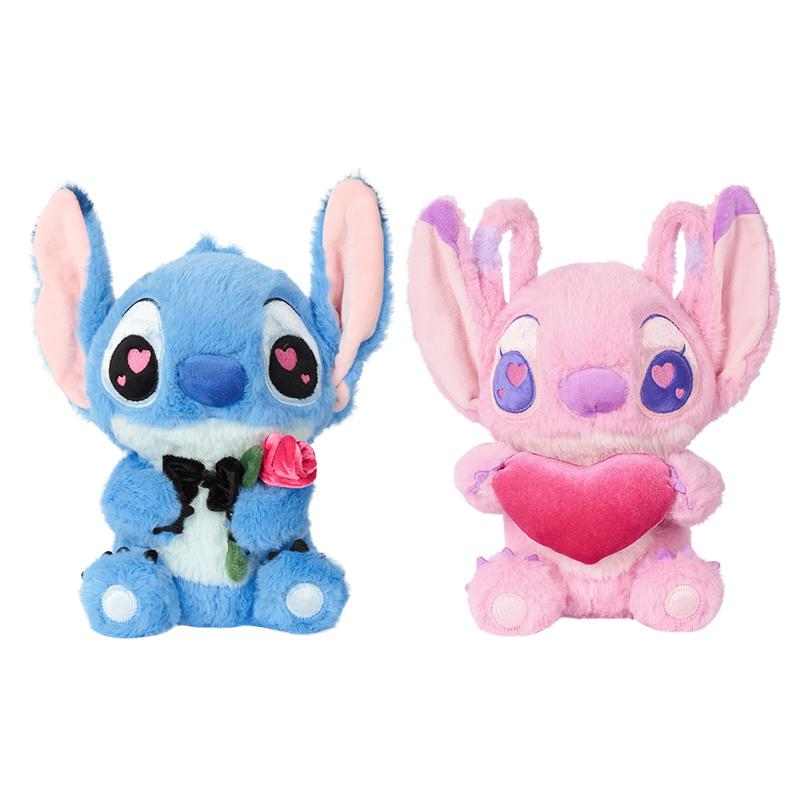 Disney Stitch Valentine Kawaii Polyester Plushie, Soft Huggable Collectible Stuffed Toy, Cuddly Doll Gift for Kids, Back to School Haul Item
