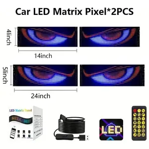 Eyes For Car windshield, Devil eyes For Vehicle: Programmable, Bluetooth APP Control, Pre-made Animations & Customizable Text LED Sign for car