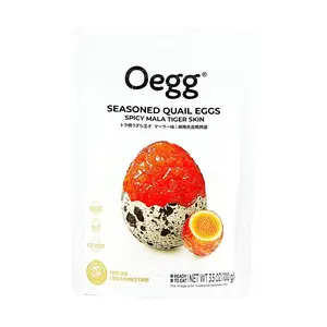 Oegg Spicy Tiger Skin Quail Eggs 100g - Nutritious Breakfast Snack, Ready to Eat, Savory Flavor