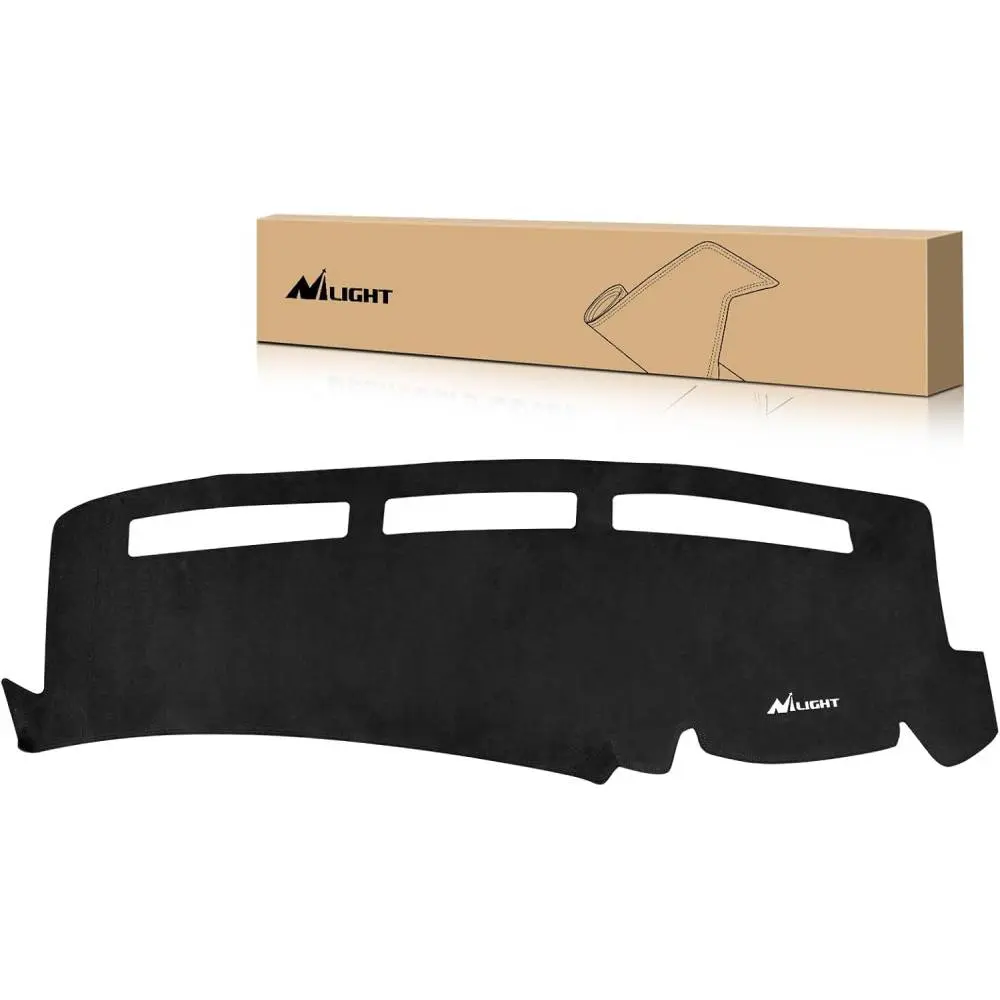 Nilight Dash Cover for 1999‑2006 GMC Sierra/Chevy Silverado, 2000‑2006 GMC Yukon/Yukon XL/Chevy Suburban/Chevy Tahoe, 2001‑2006 Avalanche, Suede Dashboard Mat Black, Suede Material