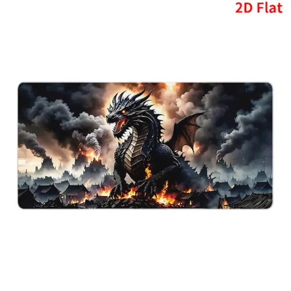 Extra Large Dragon Pattern Gaming Mouse Pad, XL Extended Desk Mat with Durable Stitched Edges, Non-Slip Rubber Base Keyboard Pad for Gaming & Office
