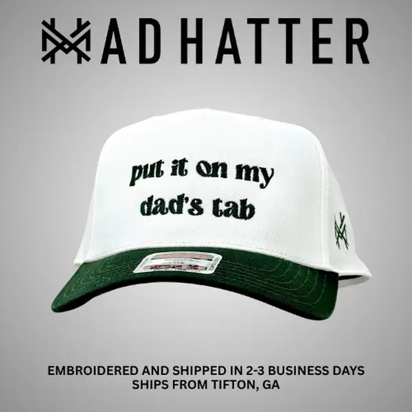 Put It On My Dad's Tab Embroidered Trucker Hat