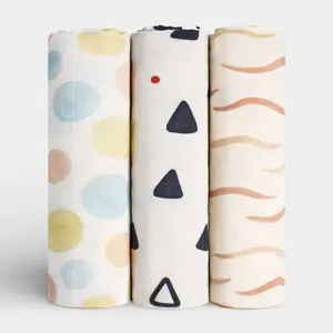 Heccei Ultra-Soft Multi-Use Baby Swaddle Blanket 47"x47" Premium Bamboo Cotton Blend 70% Bamboo 30% Cotton Muslin OEKO-TEX Certified Breathable Gentle Touch