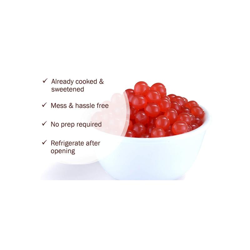 BREXONIC Boba Pearls Popping Bursting Boba, Tapioca Pearls For Bubble Tea (Strawberry , 2 LB 1 Pack)