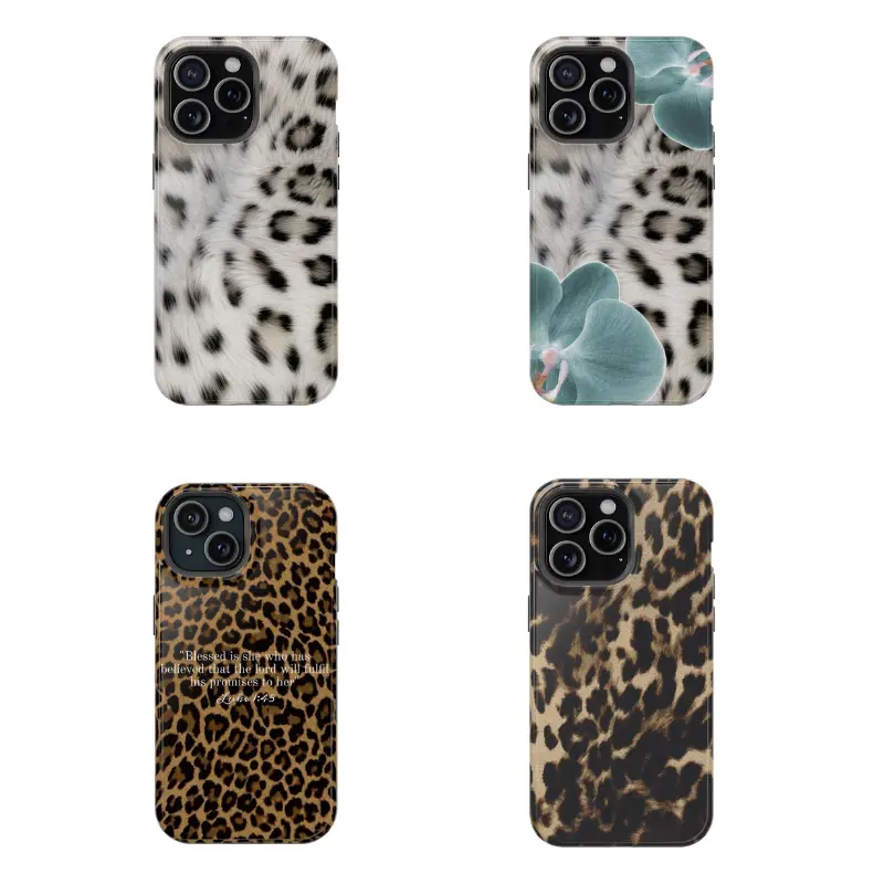 Chic Leopard & Floral Smartphone Cases - Bold, Elegant Protection for iPhone 16/15/14/13/12 SE Max Pro, Samsung Galaxy Handheld Cellphone Devices | Perfect Gift for Teens, Wireless