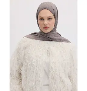 Modal Silk Blend Bohemian Breeze Reina Shawl Hijab - Metallic Grey