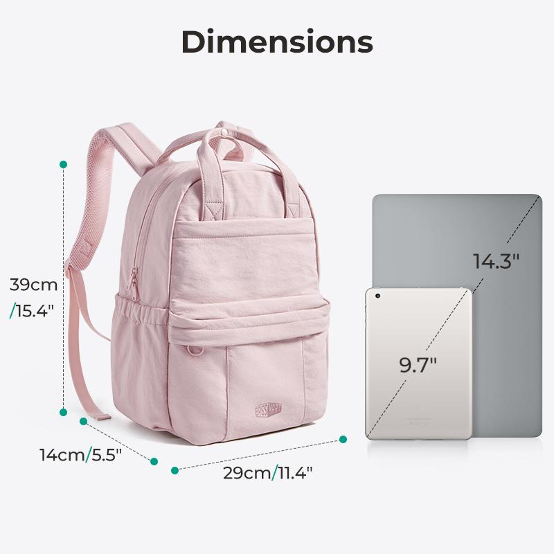 【NEW IN】BAGSMART Chic 15.8L Waterproof Casual College Backpack Fits 14.3" Laptop & 40 oz Water Bottle Lightweight 0.84lbs Travel Backpack for Adults TikTokShopHolidayHaul
