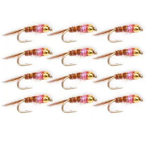 Floating Feather Supply Frenchie Fly 12 Pack – Euro Nymph Trout Pattern Size 14-16