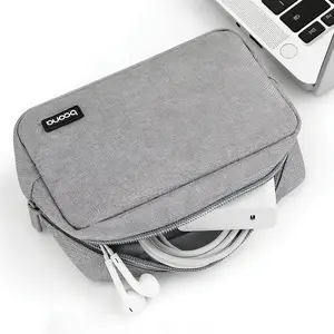Portable Electronic Accessories Organizer Bag, Fits Laptop Charger, Cables, Power Bank, Earbuds, USB Drives and Hard Drives, Multi-Functional Storage Pouch, Water-Resistant, Durable and Compact, Universal for Travel, Business, Office and School Use