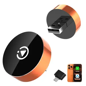 2026 Latest Round Wireless Carplay Adapter, Compatible with Apple and Android, Wired to Wireless Converter, G6225s Model