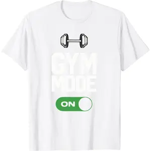 Activate Gym Mode T Shirt with Dumbbell Graphic for Fitness Enthusiasts Sporty Workout Motivational Athletic Exercise Apparel Ideal Birthday or Christmas Gift