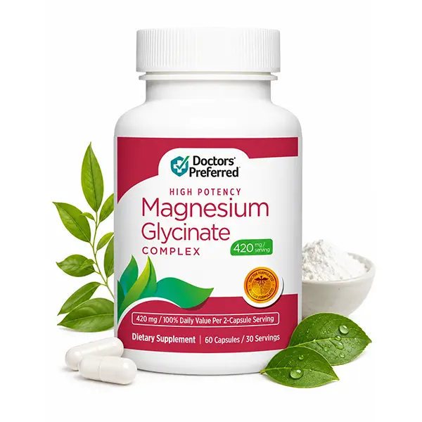 High Potency Magnesium Glycinate Complex, Doctor-Developed Formula with 420mg per Serving for Heart Health, Mood, Muscle & Nerve Support, 30-Day Supply