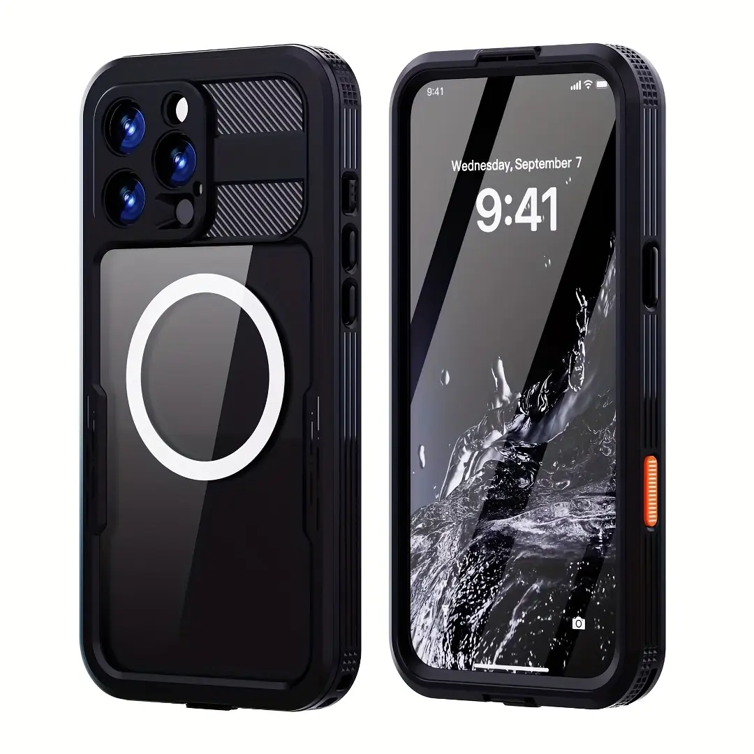 Built-in screen protector, shock-proof and dust-proof casing, magnetic phone case, water-proof and low-temperature resistant phone case, fully encapsulated, suitable for iPhone 16 / iPhone 16 Pro / iPhone 16 Plus / iPhone 16 PRO Max
