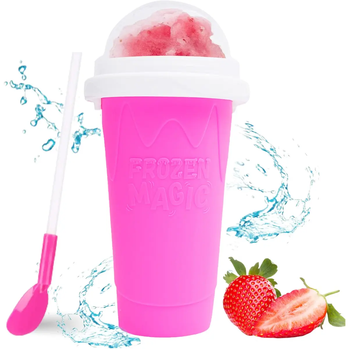 Slushie Maker Cup - DIY Magic Quick Frozen Smoothies for Homemade Milk Shake Ice Cream Maker, Double Layer Squeeze Slushy Maker Cup Kitchen Utensils Kitchen Gadgets