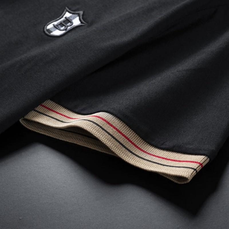 1 piece men’s casual multifunctional short-sleeve polo shirt with letter embroidery; classic plaid striped color-block men’s polo shirt