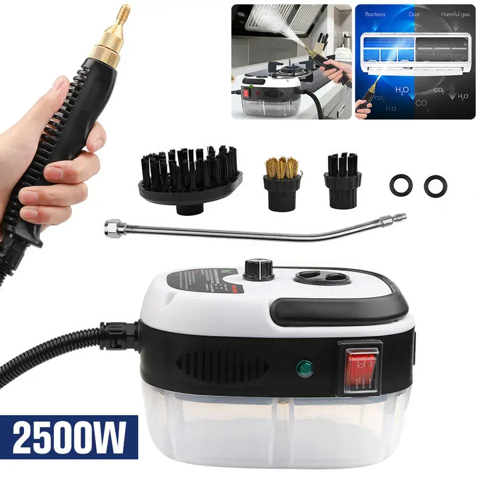 2500W Handheld Steam Cleaner for Cars, Portable Steamer with Multi-Surface Application, High-Temperature, and Portable Design